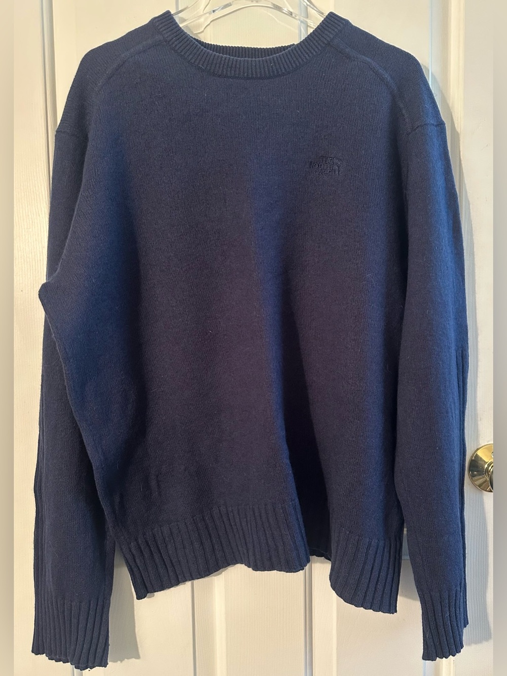 THE NORTH FACE XL Wool Cotton Blend Capsule Navy Blue Crew Neck Pullover Sweater